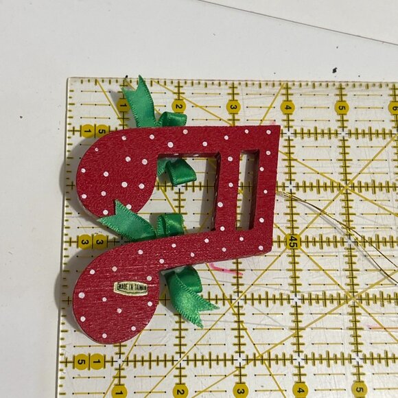 Vintage Wooden Musical Christmas Tree Ornaments Set Instrument Piano 10 Piece - Picture 12 of 15